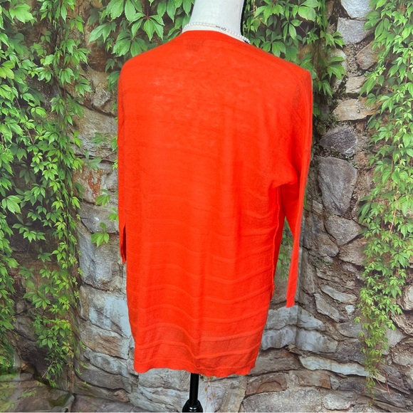 360SWEATER Orange Textured Cashmere Sweater, S - Picture 8 of 11